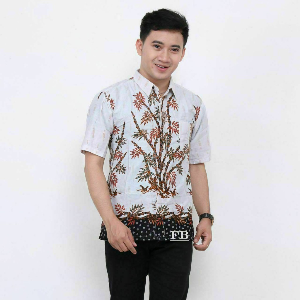 Batik couple untel uyek ready seragam sampai xxl-Cowo no4 motif bambu