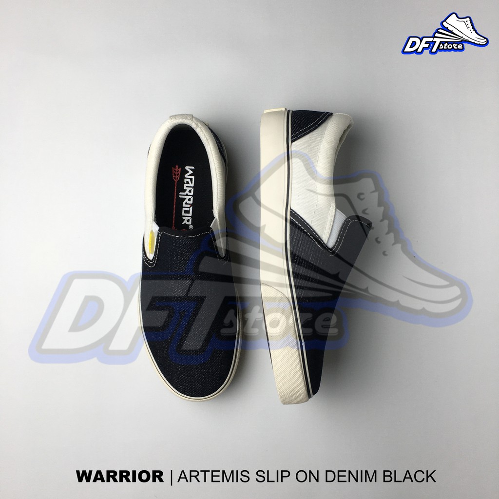 SEPATU WARRIOR ARTEMIS SLIP ON DENIM BLACK