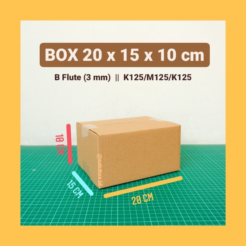 

Kardus Box polos uk. 20x15x10 cm, single wall tebal 3mm