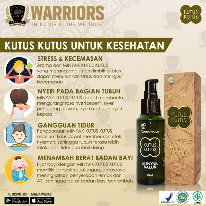 minyak balur kutus kutus tamba waras original 100% herbal oil kesehatan anak dan dewasa
