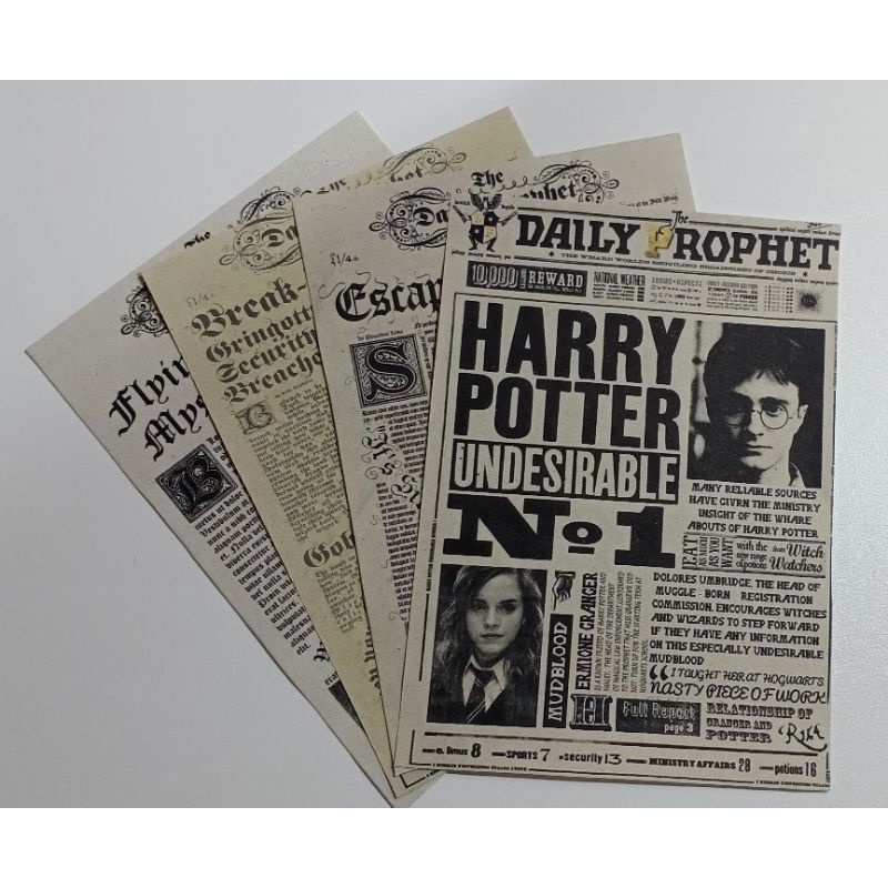 

kertas koran harry potter scrapbook journaling 4 lembar A5