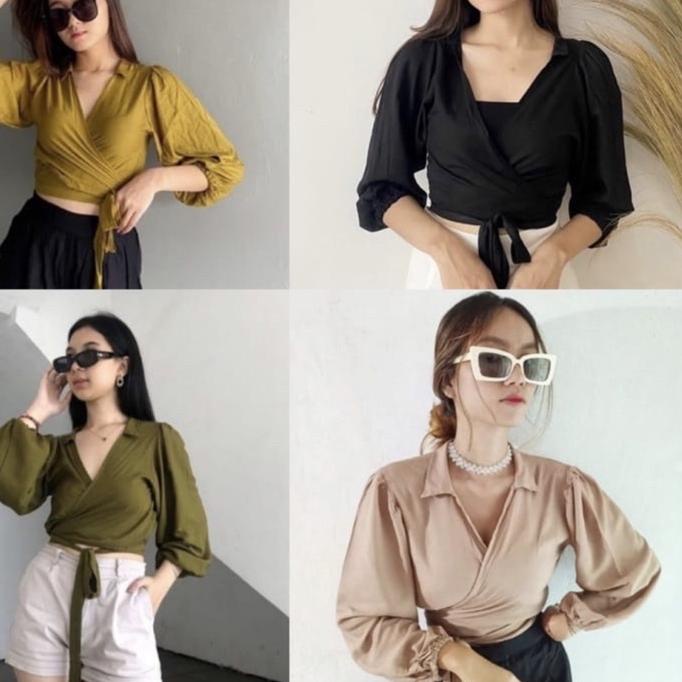 Promo 17|SQ11|AFIFAH BOUTIQUE - ANGELIE WRAP TOP / ANGEL WRAP TOP / ATASAN WANITA