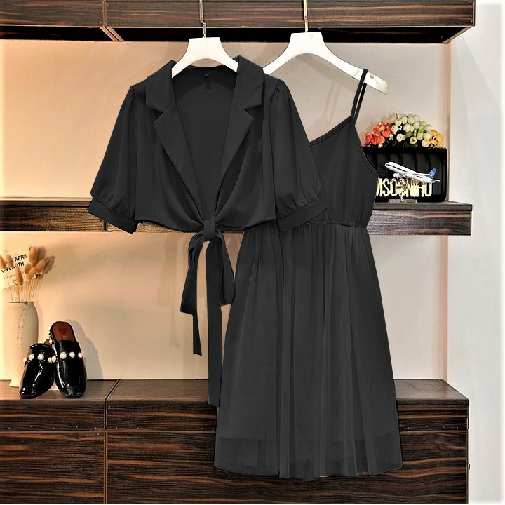 WSE390 - Set 2in1 Dress Tutu Salena Setelan Atasan Outer Cardi dan Overall Jumpsuit UK L/XL LD 104 CM PJ 45 CM PJ Dress 115 CM PREMIUM QUALITY