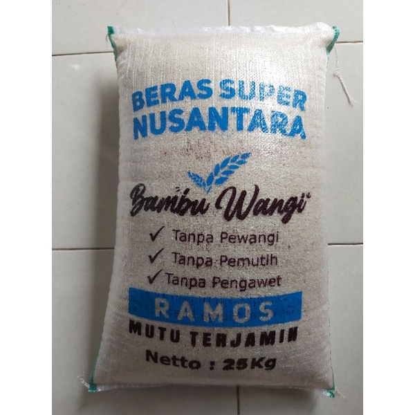 

Beras Ramos Medium - Merk Bambu Wangi 25 Kg (khusus instan)