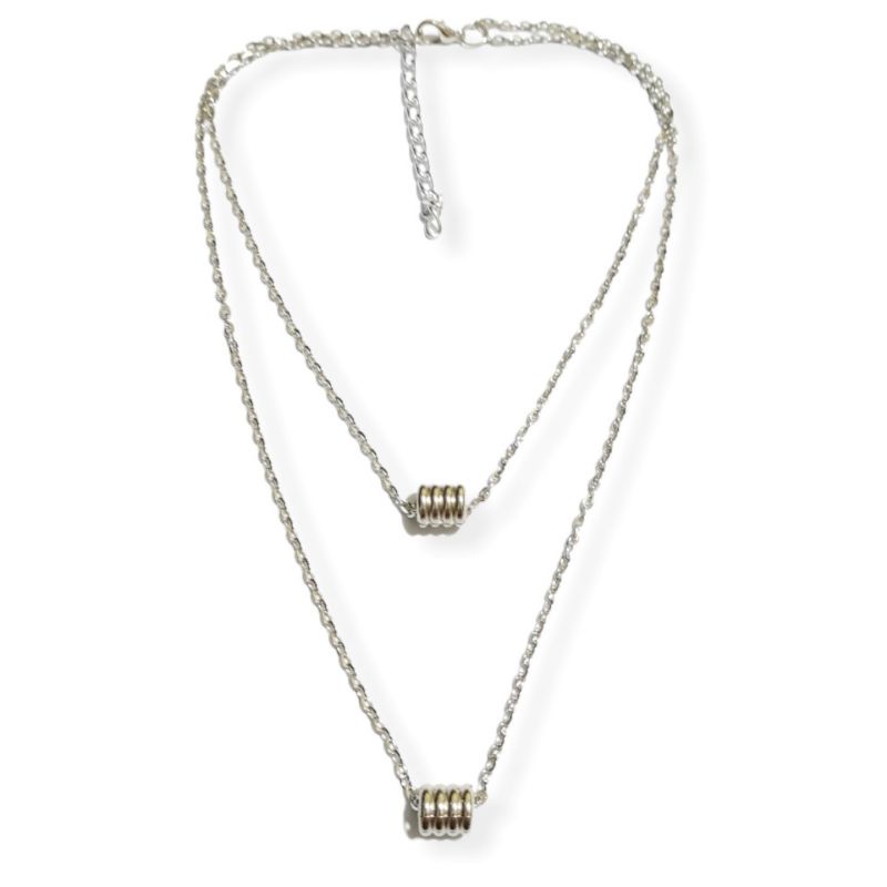 Kalung Rantai Korea Dua Lapis Liontin Pipa Double Layer Korean Chain Necklace with Pipe Perdants Multilayer