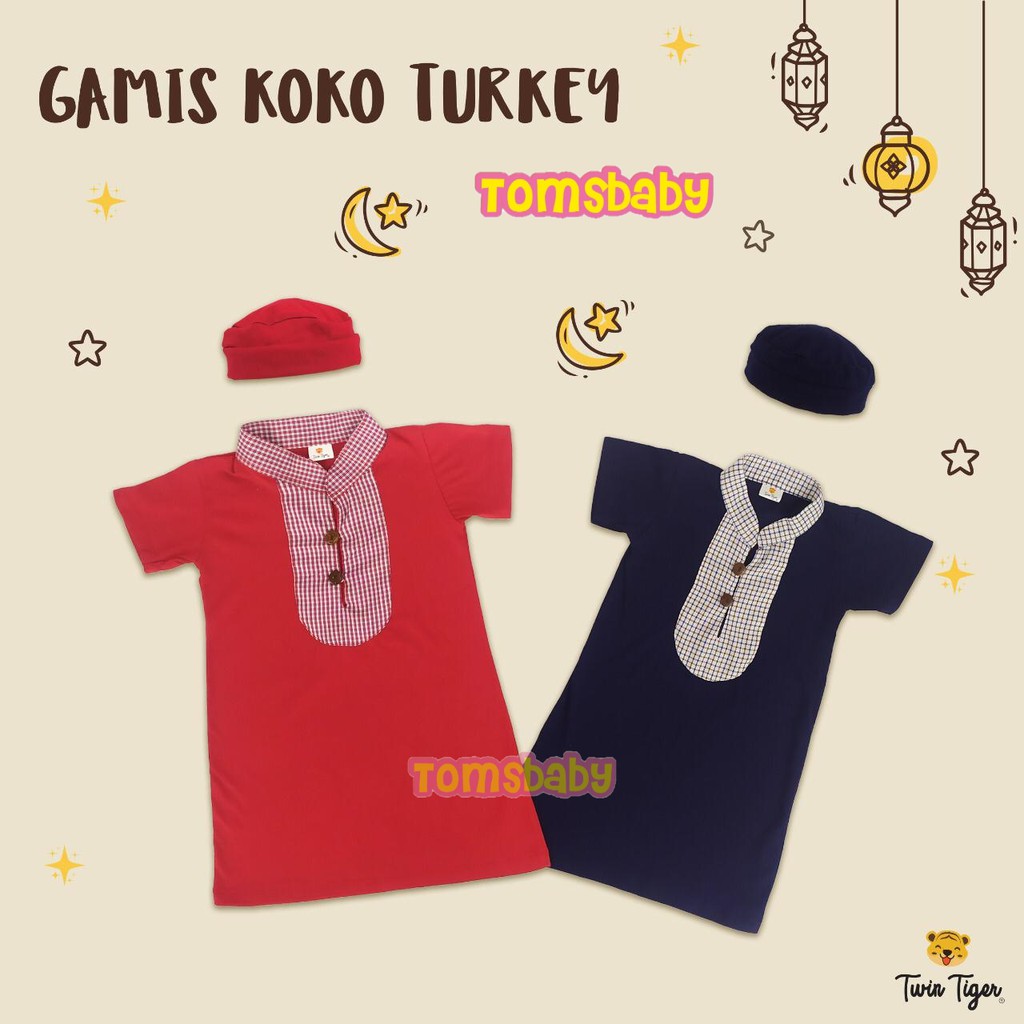 TWIN TIGER 1pcs Baju TURKEY Gamis Koko Baby (0-18bln)