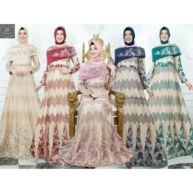READY DRESS  SAFIRA / GAMIS KONDANGAN / GAUN PESTA / LAMARAN / ORIGINAL JS COLLECTION
