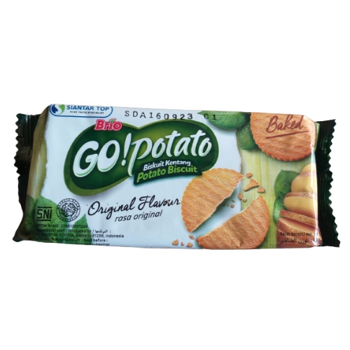 

Brio Go Potato Biskuit Kentang Rasa Original 60gr Renyah Enak