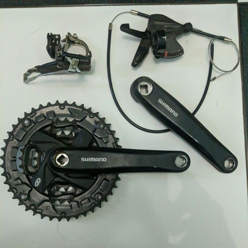 sepaket crack / crankset fc-m371 22-44t, fd-yt510, shifter altus fc-m370 shimano 3 speed (second)
