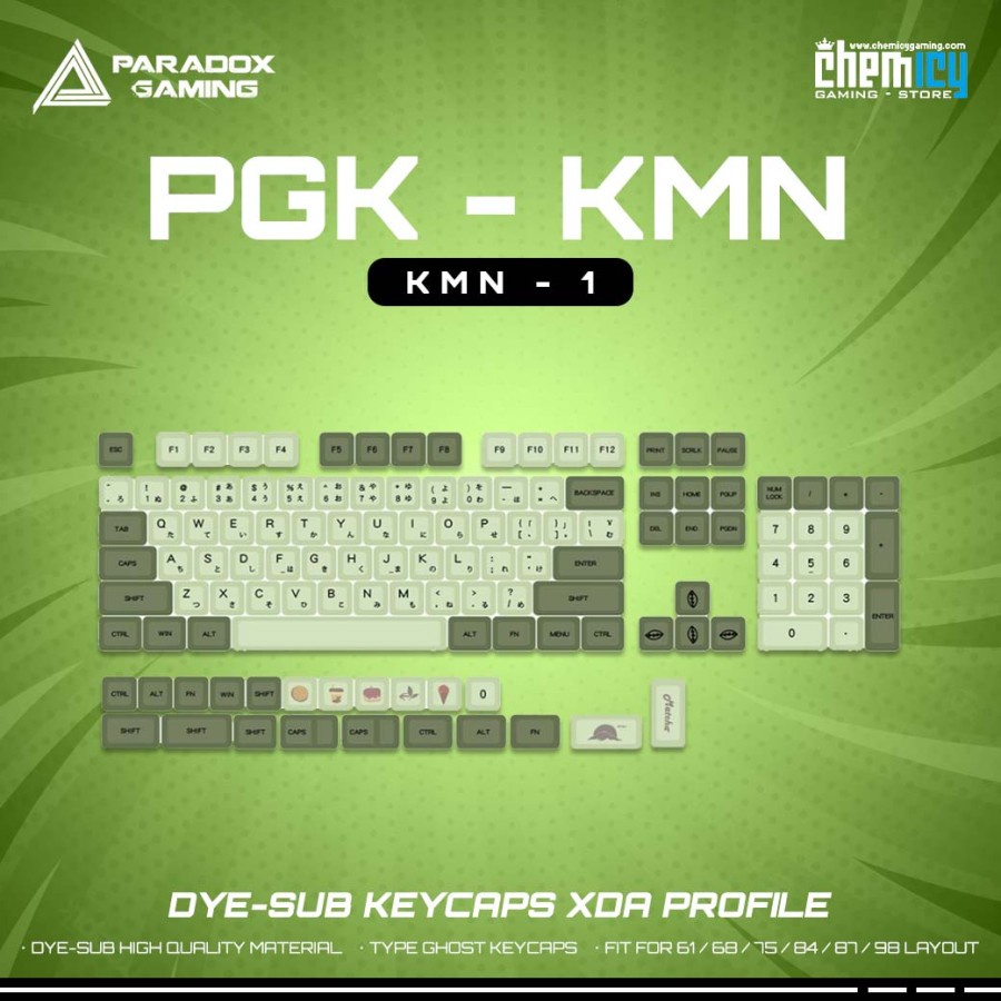 Paradox Gaming KMN-1 / KMN1 Dye-sub Keycaps 120 set XDA Profile