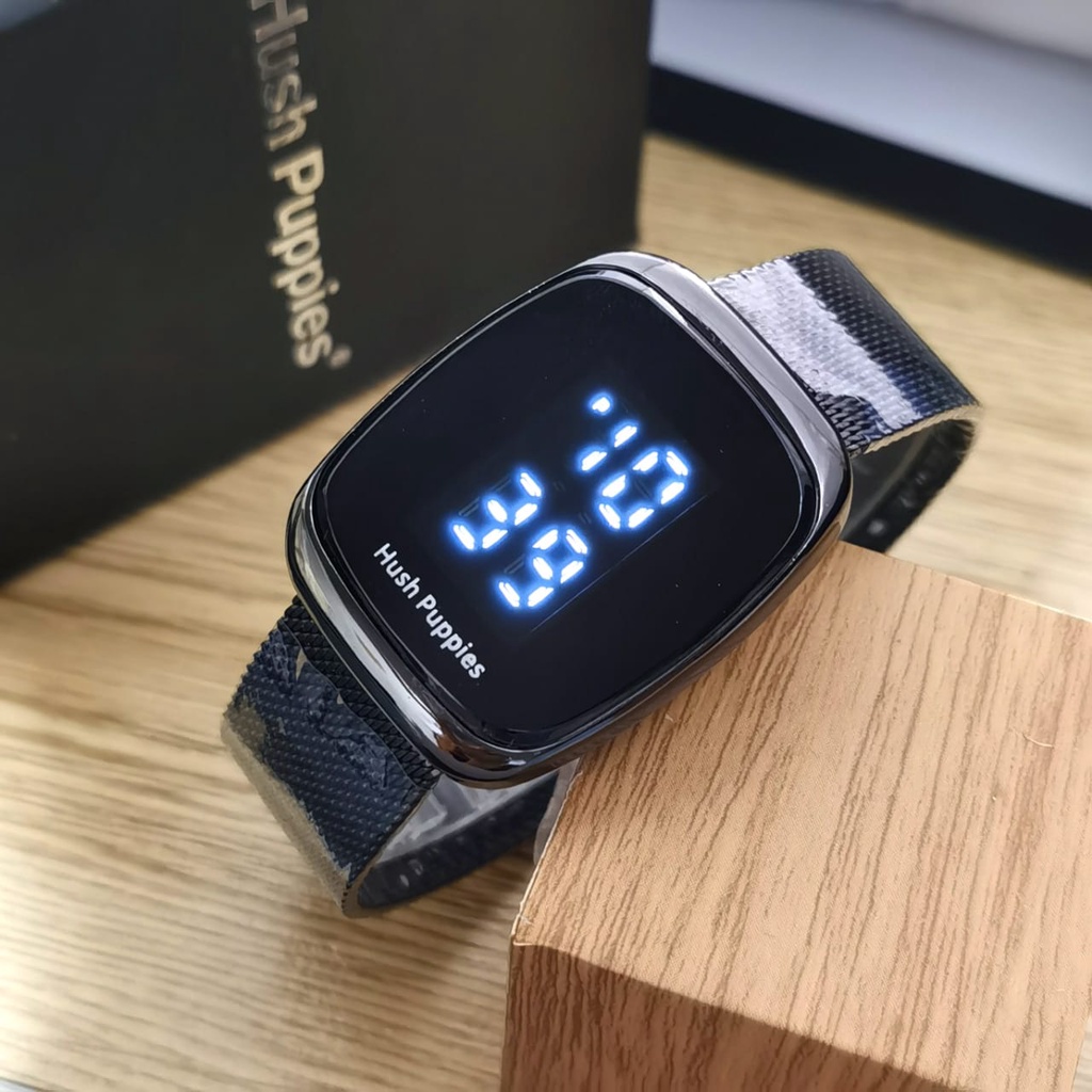 [COD] Jam Tangan Wanita Hush Puppies Hp6857YL Digital Led Touch Screen Tali Rantai Pasir Free Box Or