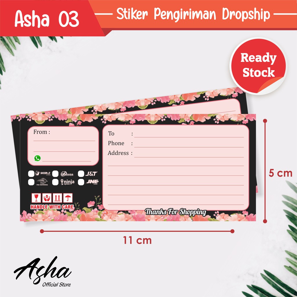 

STIKER LABEL PENGIRIMAN READY MURAH ASHA