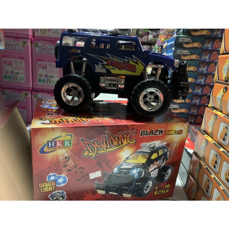 mainan mobil jip dinamik black batrei non remot