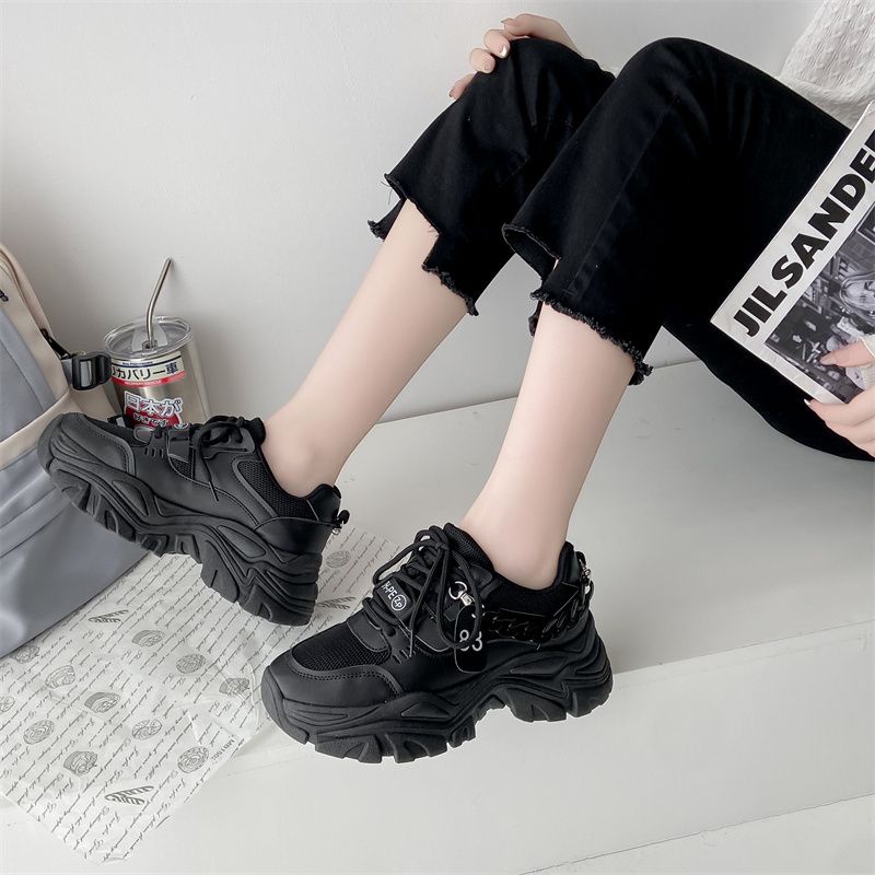 [GROSIR][COD] SEVEN_DAY SEPATU SNEAKERS PUTIH WANITA KOREA IMPORT SPORT SHOES HITAM H-921