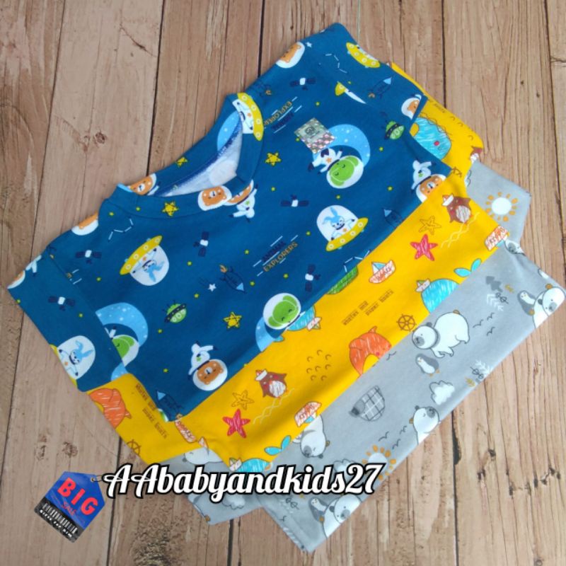 3Pc Kaos Oblong Bayi Full Print Vinata MOTIF RANDOM-Oblong Bayi Vinata Full Print Warna