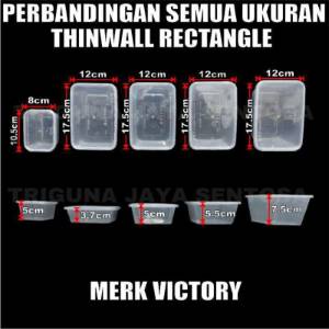 Thinwall 650ml Per Pack 25 pcs Food Container Box Tempat Kotak Makanan Plastik Surabaya