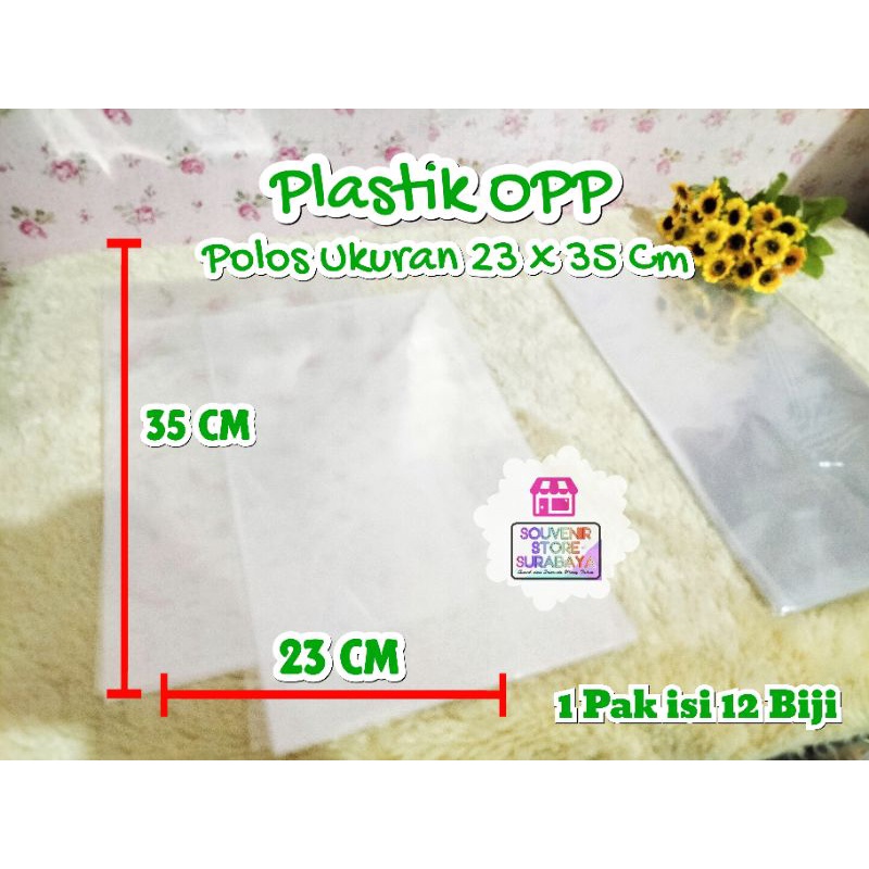 Plastik OPP polos 23 x 35 cm || Plastik Polos || Plastik Snack Ultah || Plastik OPP Baju tanpa perekat || Plastik 23 cm