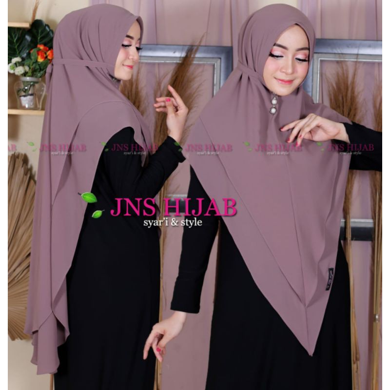 Khimar AMINAH/khimar ceruty 2 layer non pet tali/hijab ceruty premium ori jns