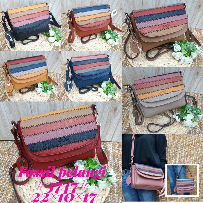 Tas selempang pelangi foss import/ tas import 3747