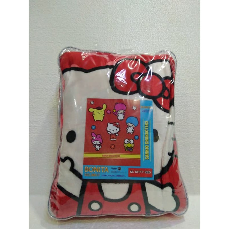 Murah Selimut Super Lembut dan Tebal Merk Bonita 3D New - HELLO KITTY