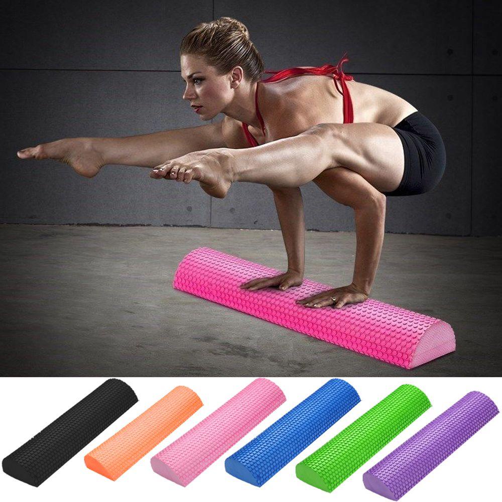 REBUY EVA EVA Foam Roller Muscle Massage Roller Balance Pad Half Round Yoga Block 30-45cm Exercise Physical Therapy Foam Roller Gym Fitness Pilates Fitness Muscle Restoration/Multicolor