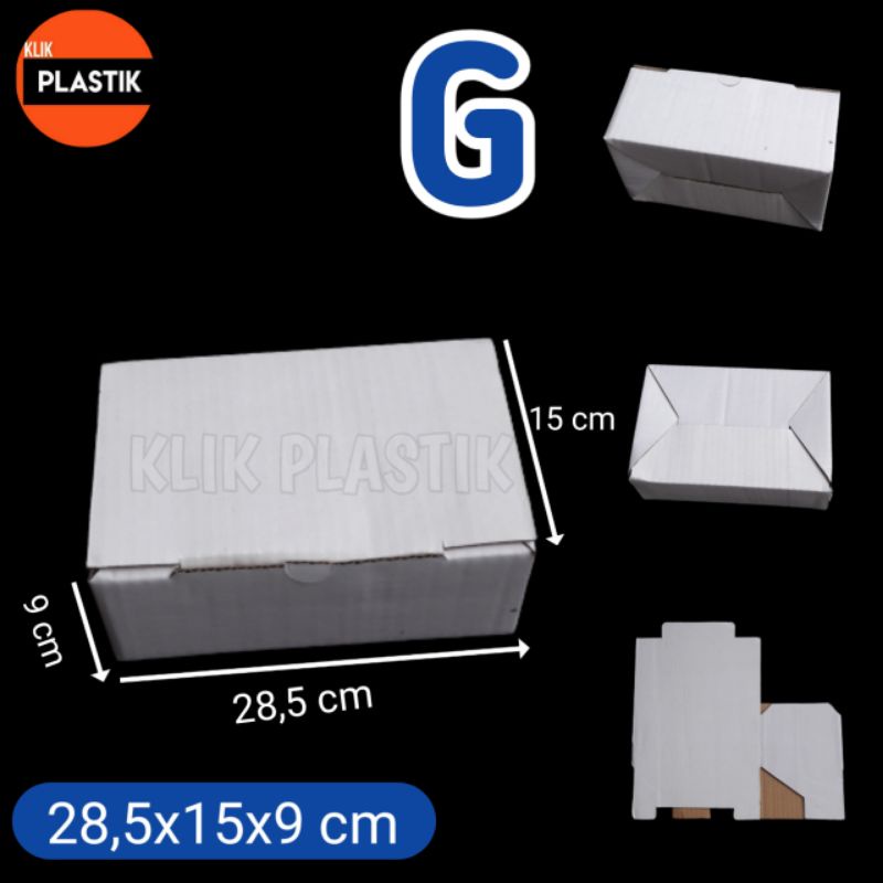 

KARDUS G PUTIH 28.5x15x9cm BOX DUS KARTON BOX KOTAK SEPATU AKSESORIS