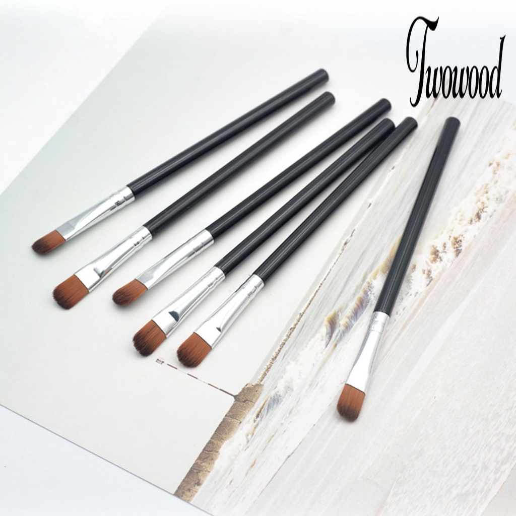 5pcs / Set Brush Makeup Anti Slip Tipis Untuk Eyeshadow Eyeliner Eyelash Eyebrow