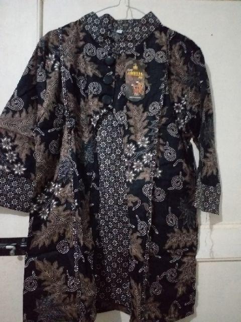 Blus Davina Lawasan Daun #3 Blouse Batik Cewek Blus Batik Wanita Seragam Batik Kantor Batik Muslim