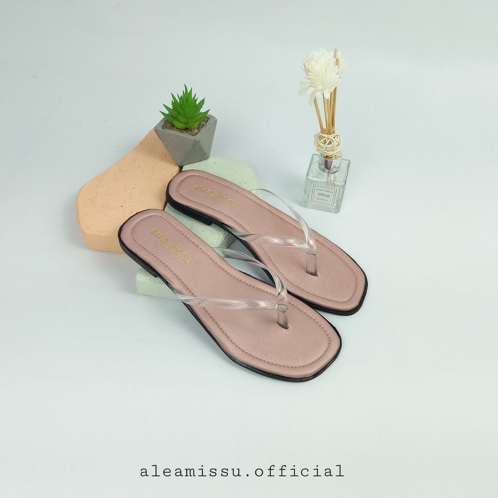 Swalin sandals Jelly Transparan Flat Sandal jepit by aleamissu