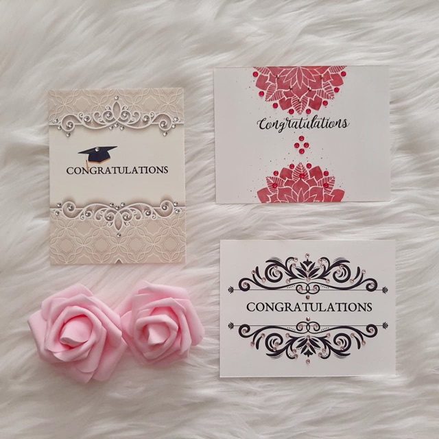 Kartu Ucapan Selamat Atas Keberhasilan Berhias Manik2 Greeting Card Utk Wisuda Graduation Shopee Indonesia