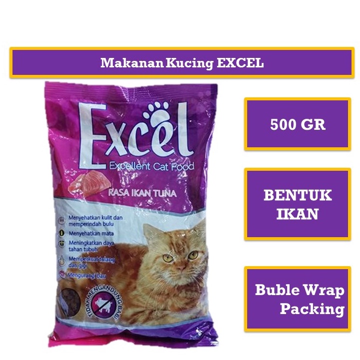 EXCEL 500gr Bentuk IKAN  Makanan Kucing anggora persia makanan kucing higienis makanan kucing