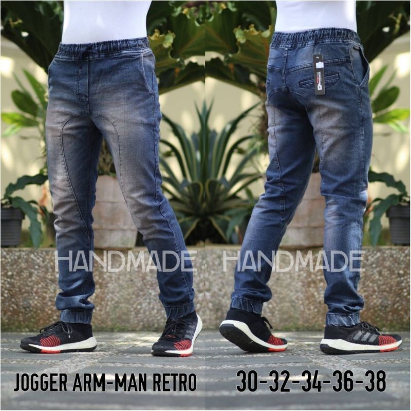 celana jeans panjang joger retro pria wanita import terbaru - tersedia ukuran ukuran jumbo 27 -38 - celana joger jeans distro import