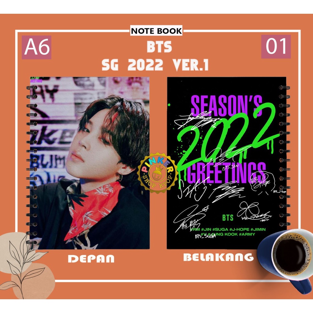 

Note A6 BTS SEASON'S GREETING 2022 ver. 1 Buku Notes Notebook Kpop Murah