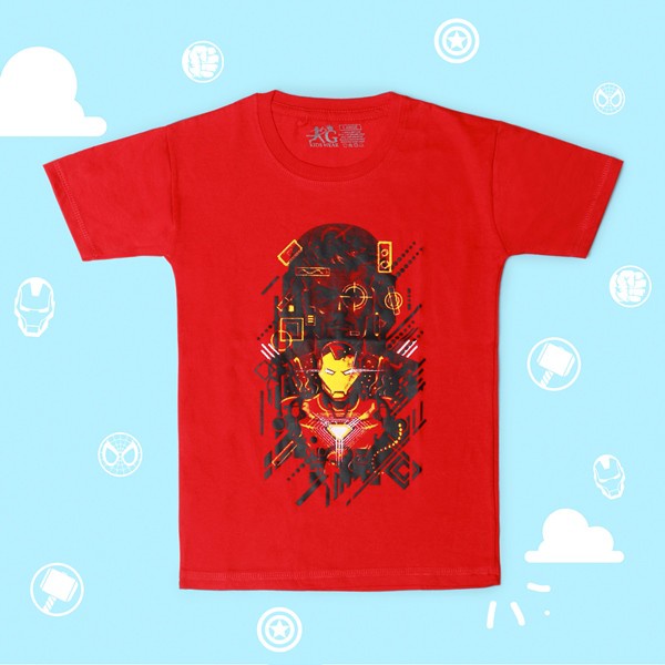 Kaos Anak Laki Karakter Superhero Cowok Hulk Ironman Spiderman Captain America Katun Combed