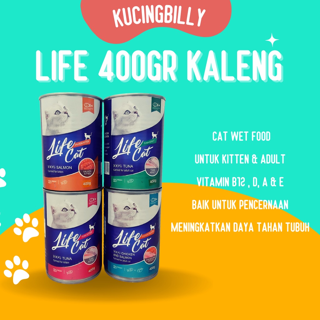 Life 400gr KALENG makanan kucing basah life cat