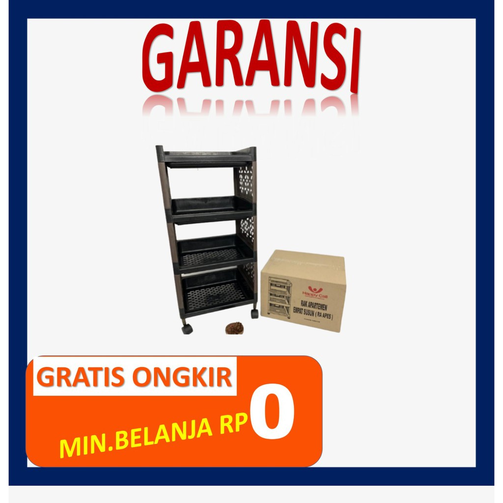 Rak Plastik 4 Susun / Rak Apartemen 4 Susun Happy Call