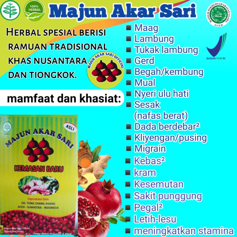 Majun Akar Sari Obat Herbal Asam Lambung Maag magh Ampuh Gerd Akut Kronis Tukak Lambung Obat Maag Cina Jamu Maag Lambung Perut Kembung Begah Pencernaan Nyeri Otot Kesemutan Kebas Kebas Kram Kaki Pegal Linu Rematik Asam Urat Penambah Setamina-2