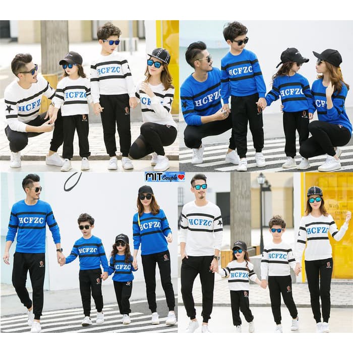 COUPLE KELUARGA FAMILY LP ABJAD STAR 2 ANAK - Putih KAOS COUPLE BAJU PASANGAN CEWEK COWOK SEPASANG