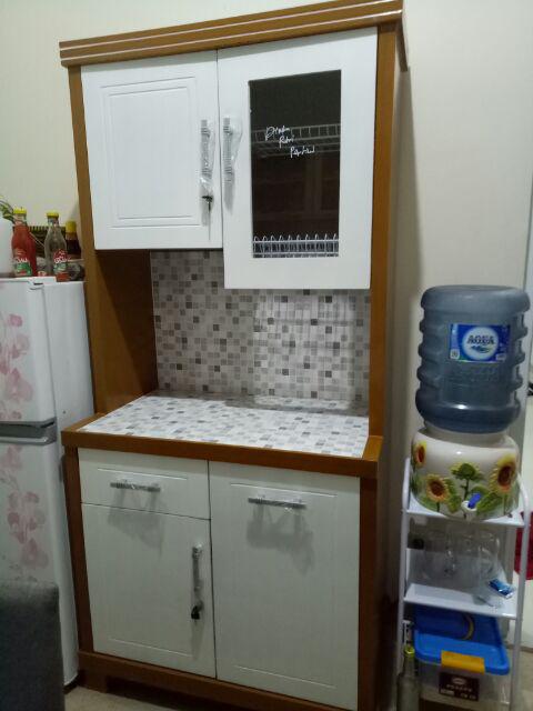 Promo! Lemari Dapur / Lemari Sayur / Rak Piring Kayu Minimalis 2 Pintu