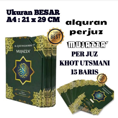 AL QURAN MUJAZZA PER JUZ A4 BESAR TERLARIS BOX DAN KALEP