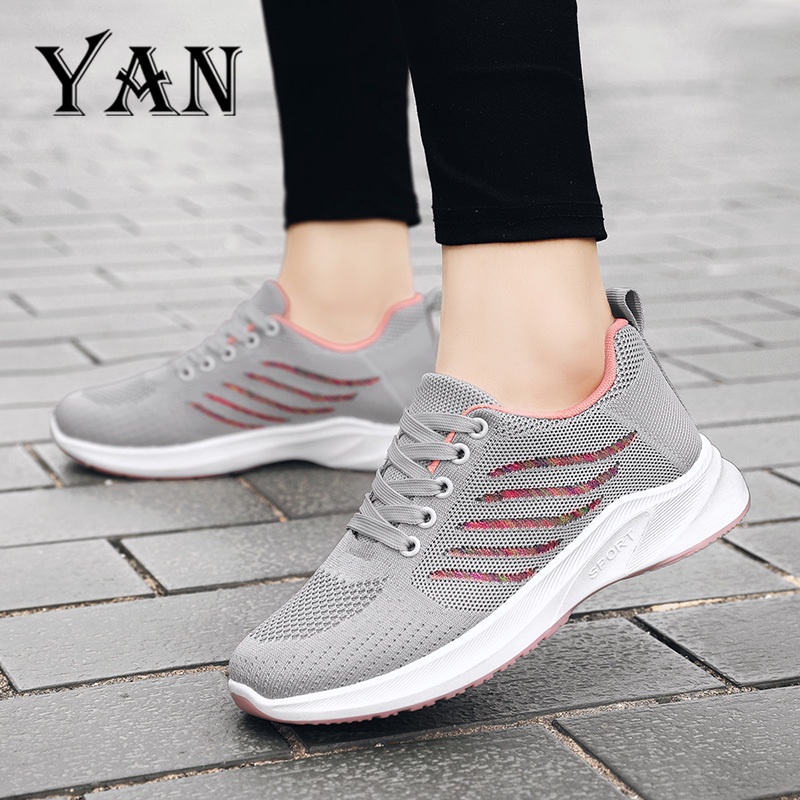 YAN Sepatu Sneakers Wanita Sepatu Olahraga Wanita Bernapas