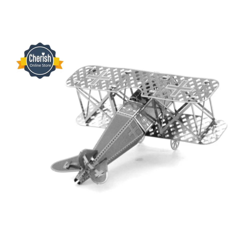 3D Metal Puzzle Miniatur Pesawat BIPLANE Replika pesawat klasik MB-020