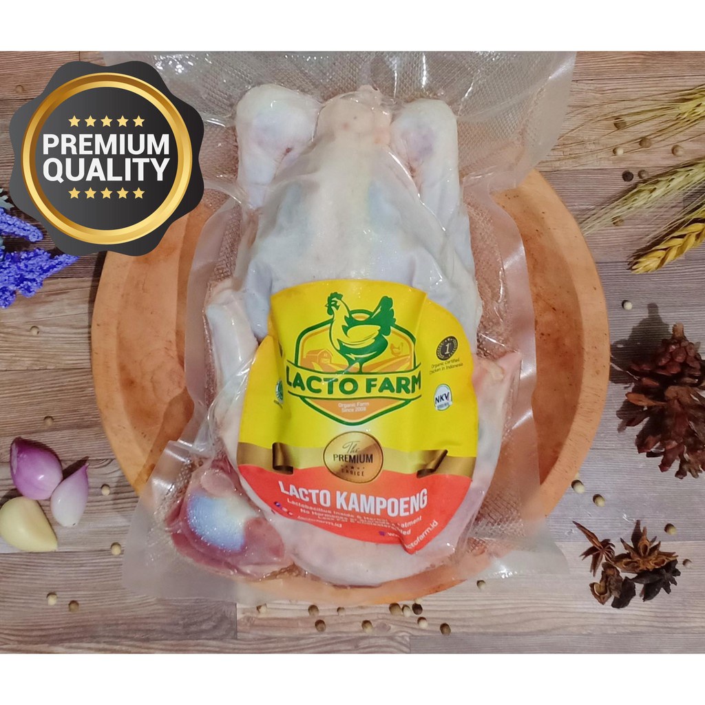 Ayam Kampung Organic Lacto Farm Utuh 700 - 800 gr (Ayam Organik Probiotik)