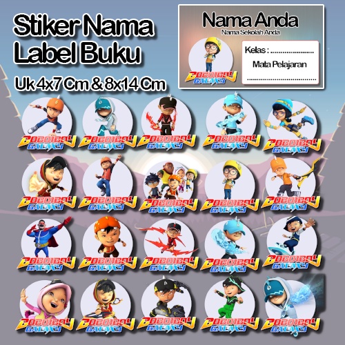 

Stiker Label Buku boboiboy boboi Kartun gopal ling yaya animasi anak peng Karakter Lucu Custom Lebel Nama cromo murah 20 Varian berbeda Sticker Pelajaran Mapel buku anak sekolah No 4