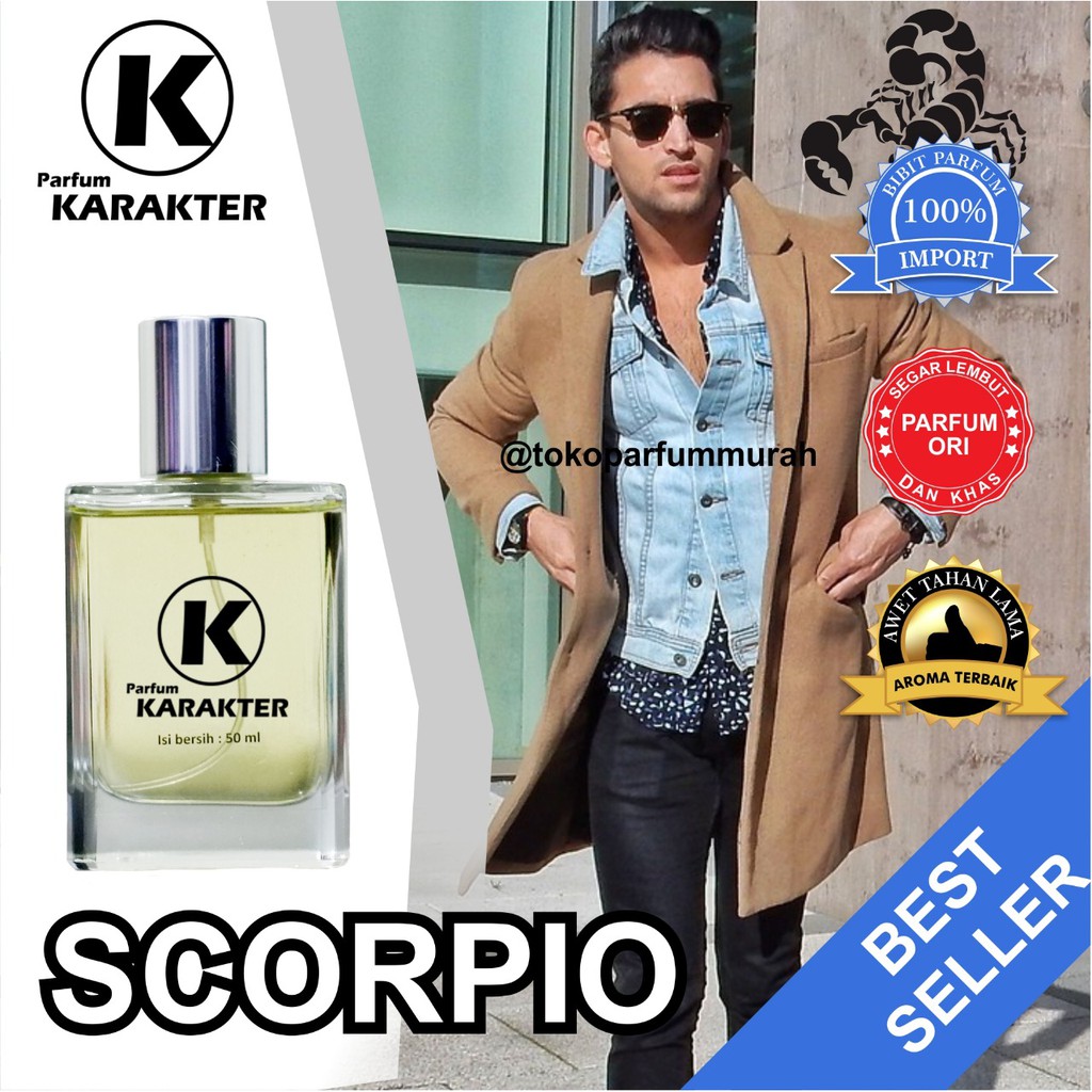 Bisa Cod | Parfum Zodiak Cowok Scopio  Bibit Parfum Import Wangi &amp; Tahan Lama  Kemasan 50ml