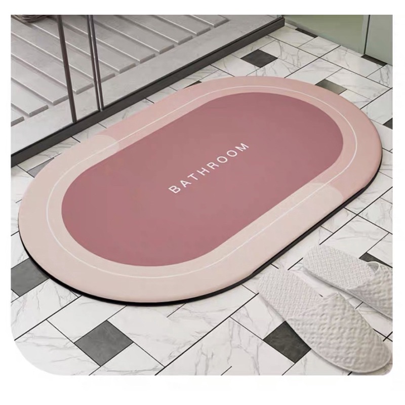 Keset Serap Anti Slip Bundar New Keset Diatomite Oval / Keset Morden Kamar Mandi Lembut Lentur Elite / Keset Kaki Anti Bau Nyerap Air Anti Bakteri / Keset Batu Kamar Mandi 15 Motif/ Keset Ruangan Kamar Tidur / Hotel Mewah Berkelas Elegant