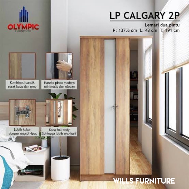 lemari pakaian minimalis olympic coklat