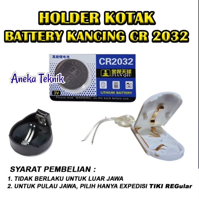 Holder Kotak Baterai / Batre Kancing CR2032 DC 3V