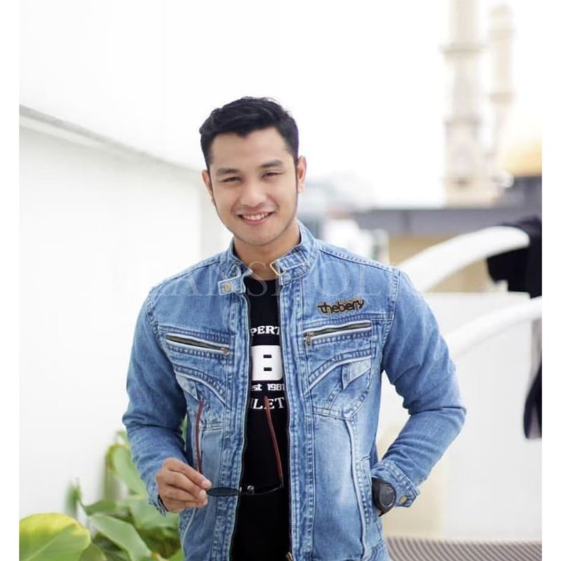 TBJ02 LIGHT BLUE - TOURING JAKET JEANS THE BERY REGULER SPRAY THE BERY ORIGINAL, JAKET JEANS COWOK, 