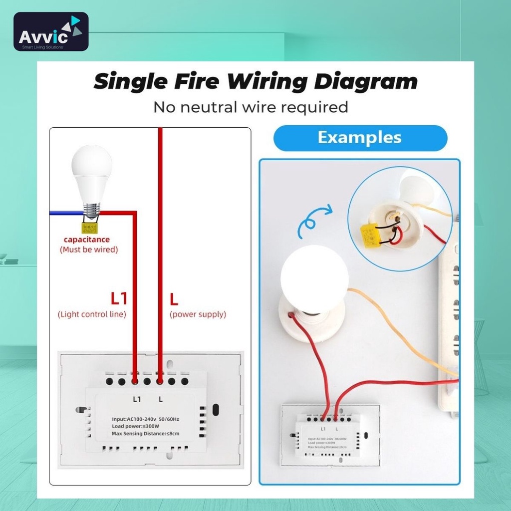 NEW TMH3 Saklar Tanpa Sentuh SMATRUL Tanpa Kabel Netral No Touch Button Sensor Infrared Switch